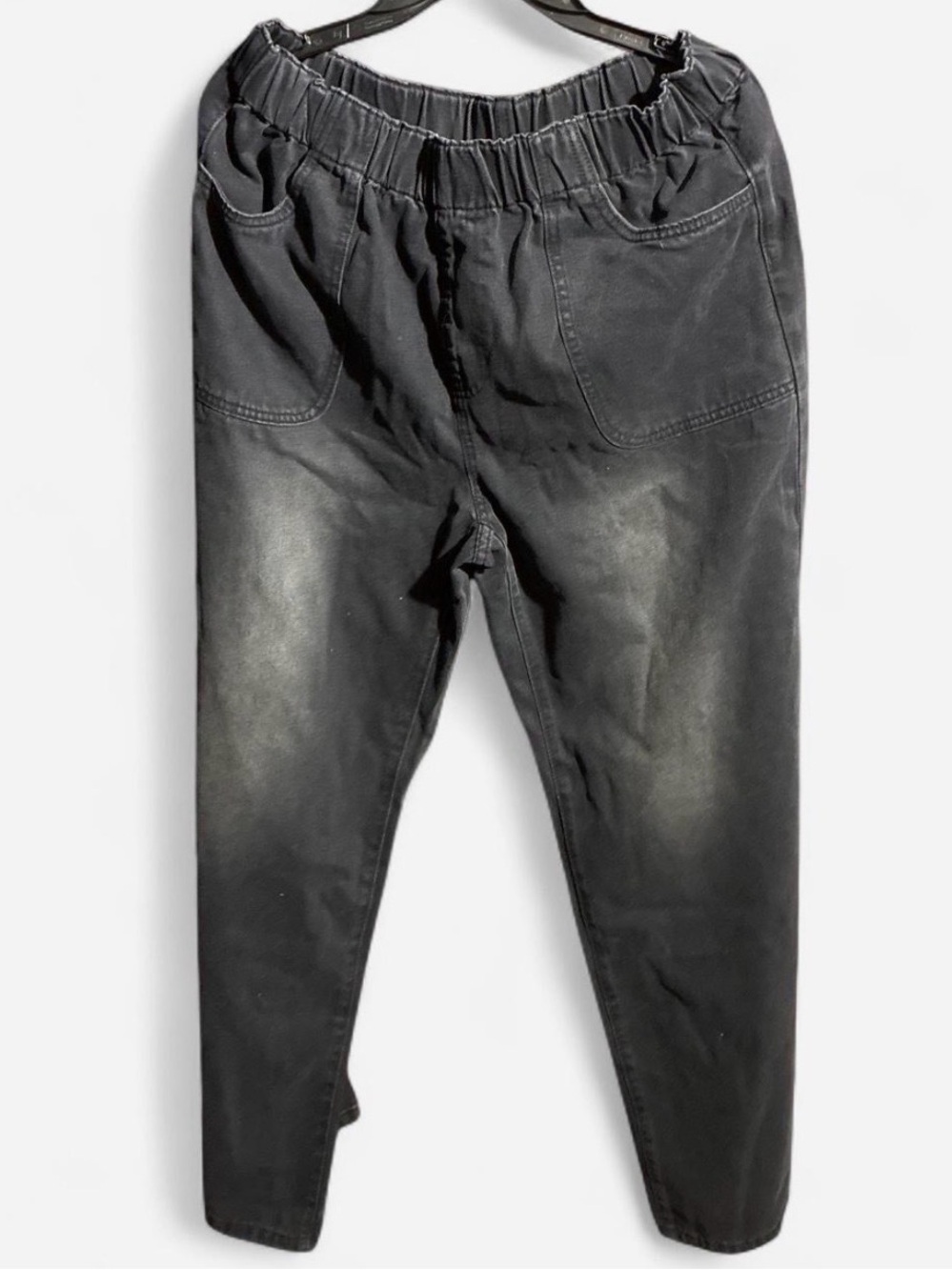 Wide leg Black Elastic Waist Jeans